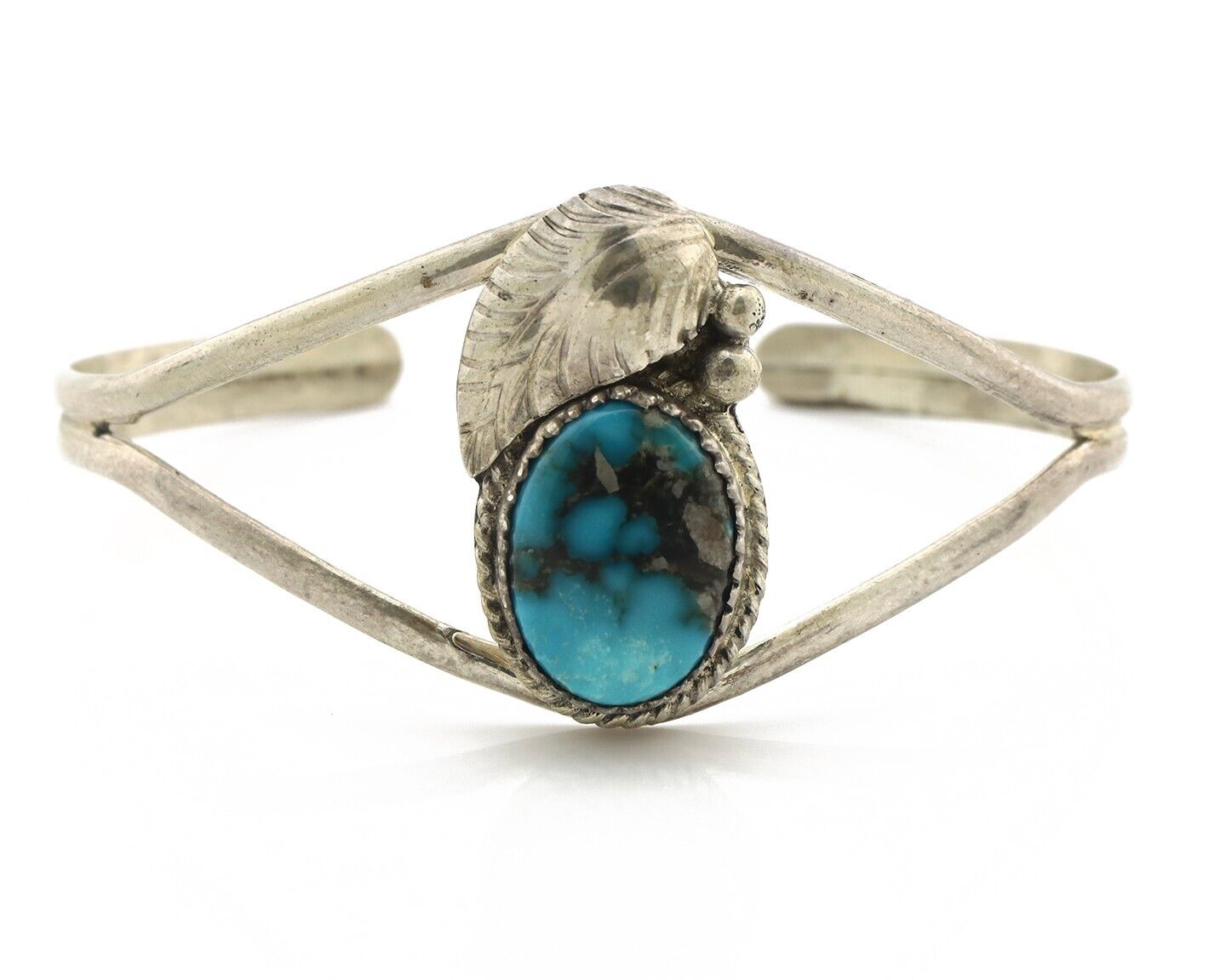 Women's Navajo Bracelet 925 Silver Arizona Turquoise Native Artist C.80's