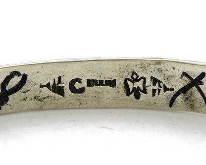 Women's Navajo Bracelet .925 Silver Handmade Cuff Signed Montoya C.1980's
