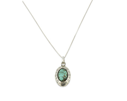 Navajo Pendant .925 Silver Blue Turquoise Native American C.80's