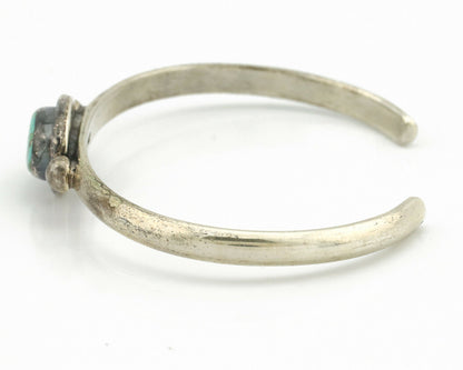 Navajo Bracelet .925 Silver Kingman Turquoise Native American Artist C.90's