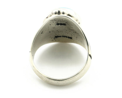 Navajo Ring .925 Silver Morenci Southwest Turquoise Native Artist C.80's