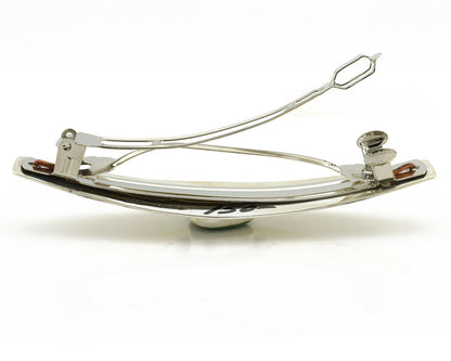 Navajo Hair Clip .925 Silver Green Turquoise Native American Barrette C.80's