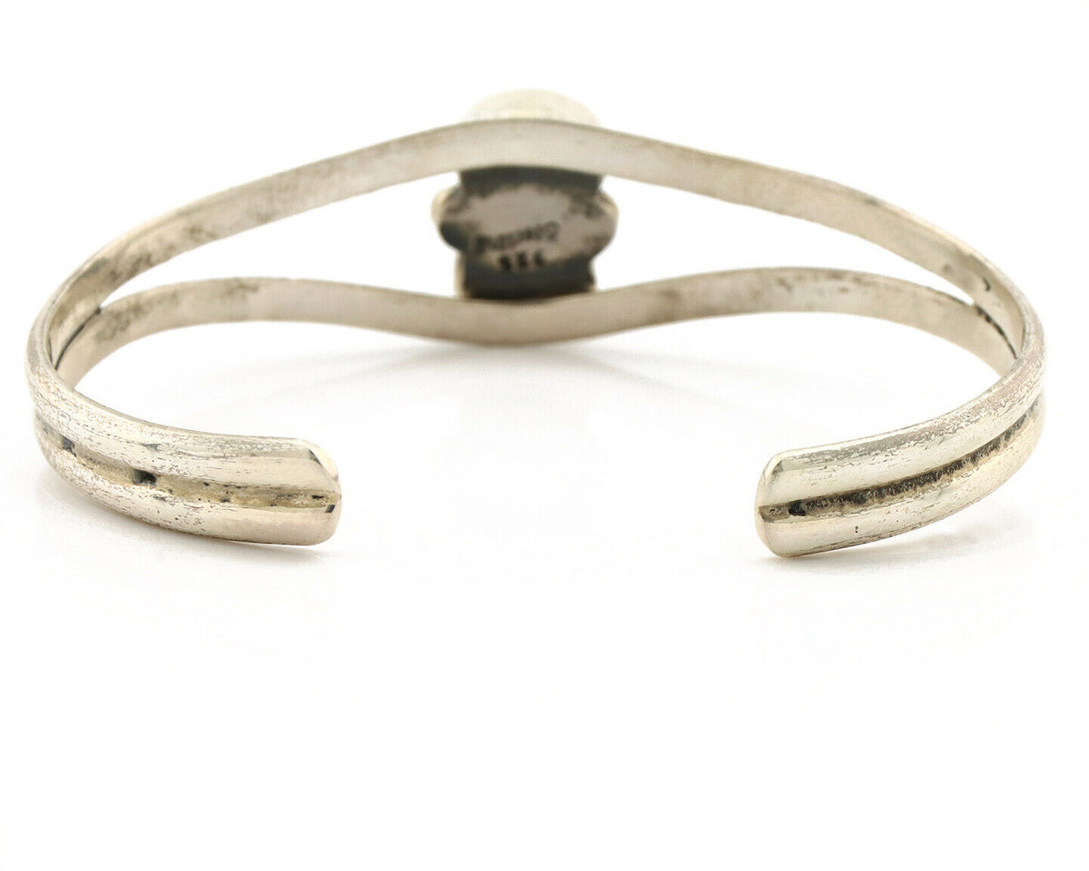 Navajo Bracelet .925 Silver Turquoise & Coral Artist Native American C.1980's