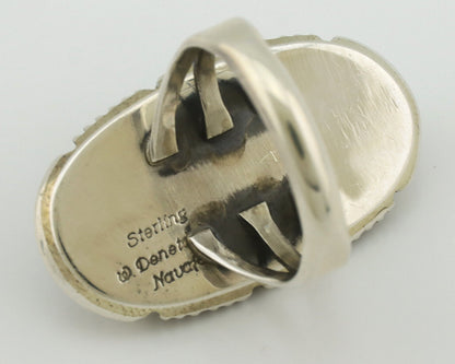 Navajo Ring 925 Silver Natural Lapis Lazuli Artist Signed William Denetdale C80s