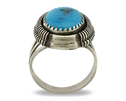 Navajo Ring .925 Silver Natural Mined Turquoise Artist Signed M Nez C80s