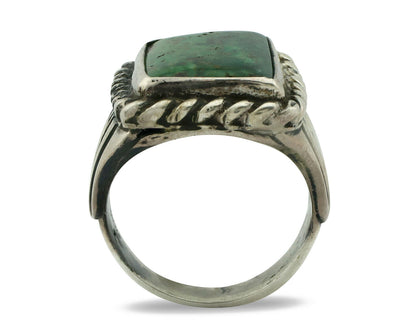 Navajo Ring .925 Silver Cripple Creek Turquoise Artist Signed Montoya C.80's