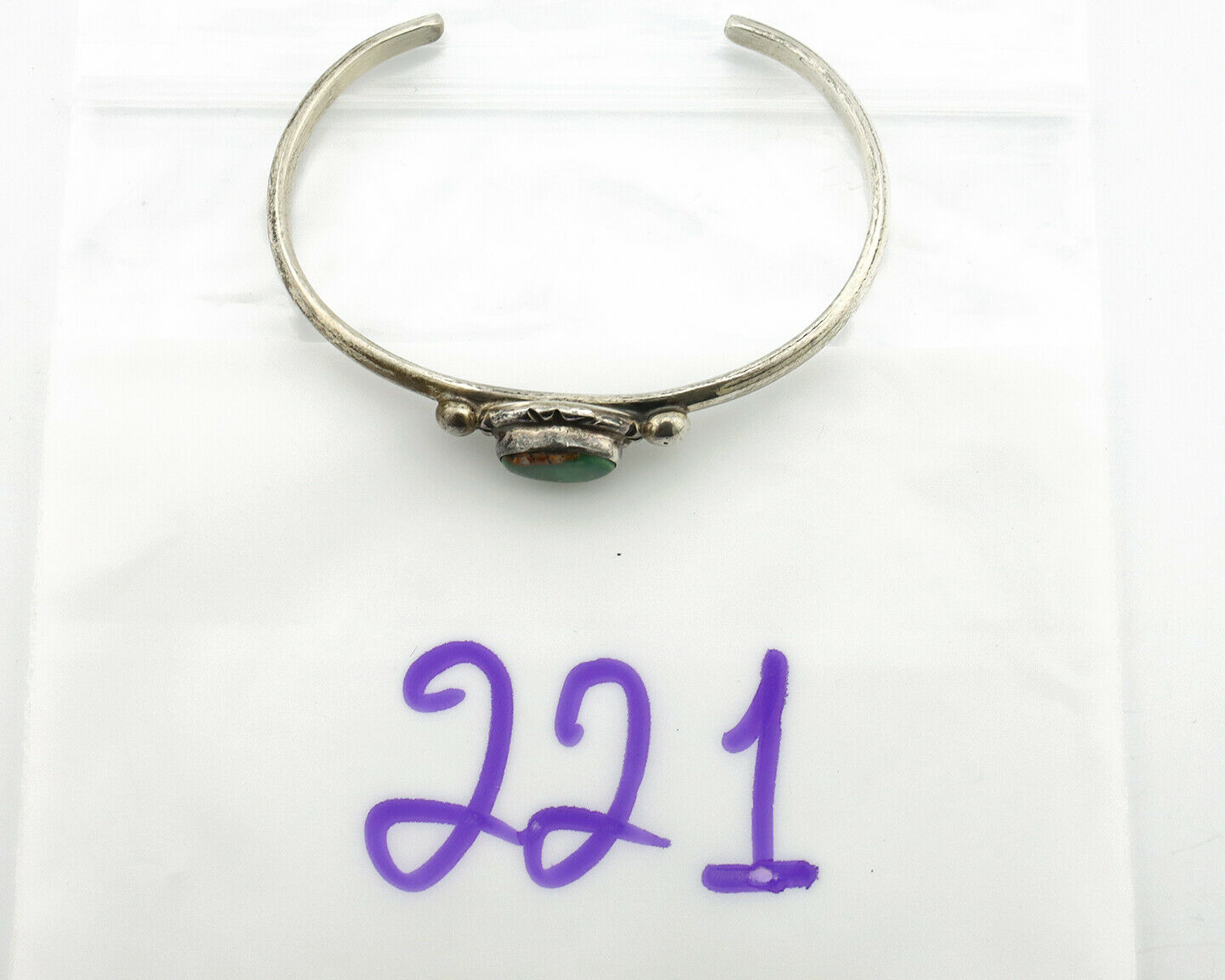 Navajo Bracelet .925 Silver Royston Turquoise Native American Artist C.90's