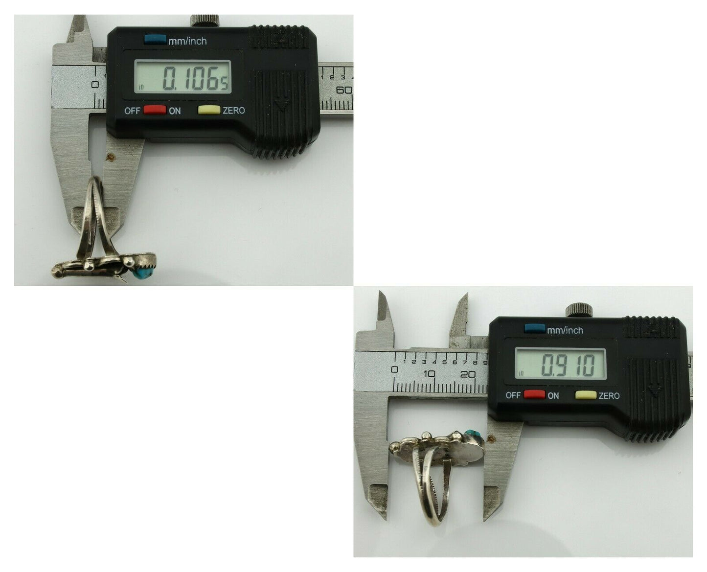 Navajo Ring .925 Silver Natural Blue Turquoise Native Artist C.80's