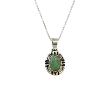 Navajo Pendant .925 Silver Kingman Turquoise Artist Signed Gecko C.80's