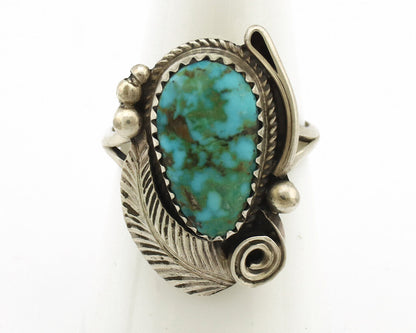 Navajo Ring 925 Silver Turquoise Mtn Turquoise Artist Signed Morris C.80's