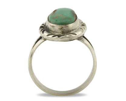 Navajo Ring .925 Silver Kingman Turquoise Native Artist Signed C.80's