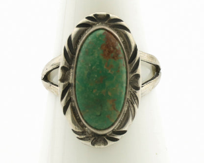 Navajo Ring .925 Silver Kingman Turquoise Native Artist Signed C.80's