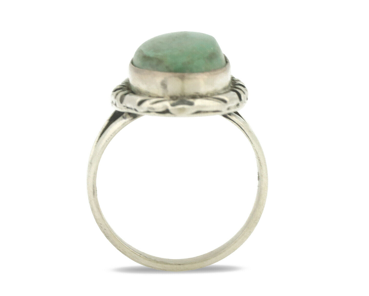 Navajo Ring .925 Silver Natural Turquoise Artist Signed Native American C.80's