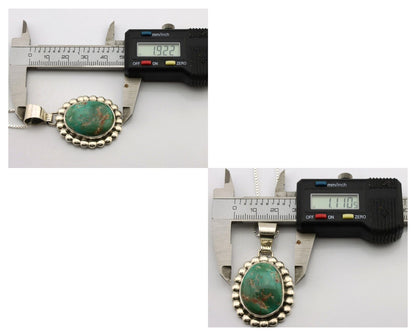 Navajo Necklace .925 Silver Royston Turquoise Signed Native C.1980's