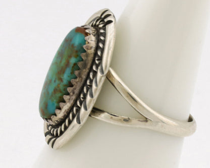 Navajo Ring .925 Silver Nevada Turquoise Native American Artist C.1980's