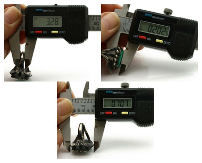 Navajo Ring .925 Silver Green Turquoise Signed Artist FA C.1980's