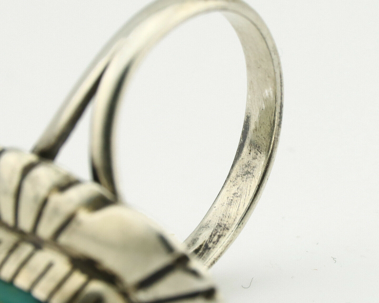 Navajo Ring .925 Silver Arizona Turquoise Signed M Montoya C.80's