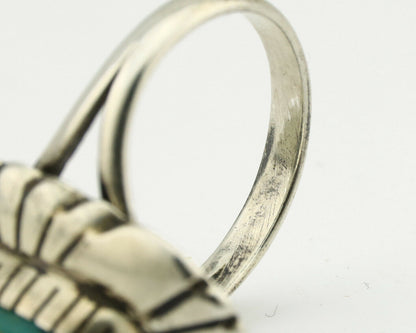 Navajo Ring .925 Silver Arizona Turquoise Signed M Montoya C.80's