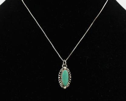 Navajo Necklace .925 Silver Arizona Turquoise Artist Gecko C.1980's