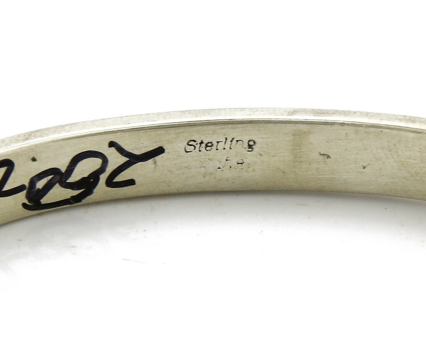 Women's Navajo Bracelet .925 Silver Handmade Cuff Signed TAHE C.1980's