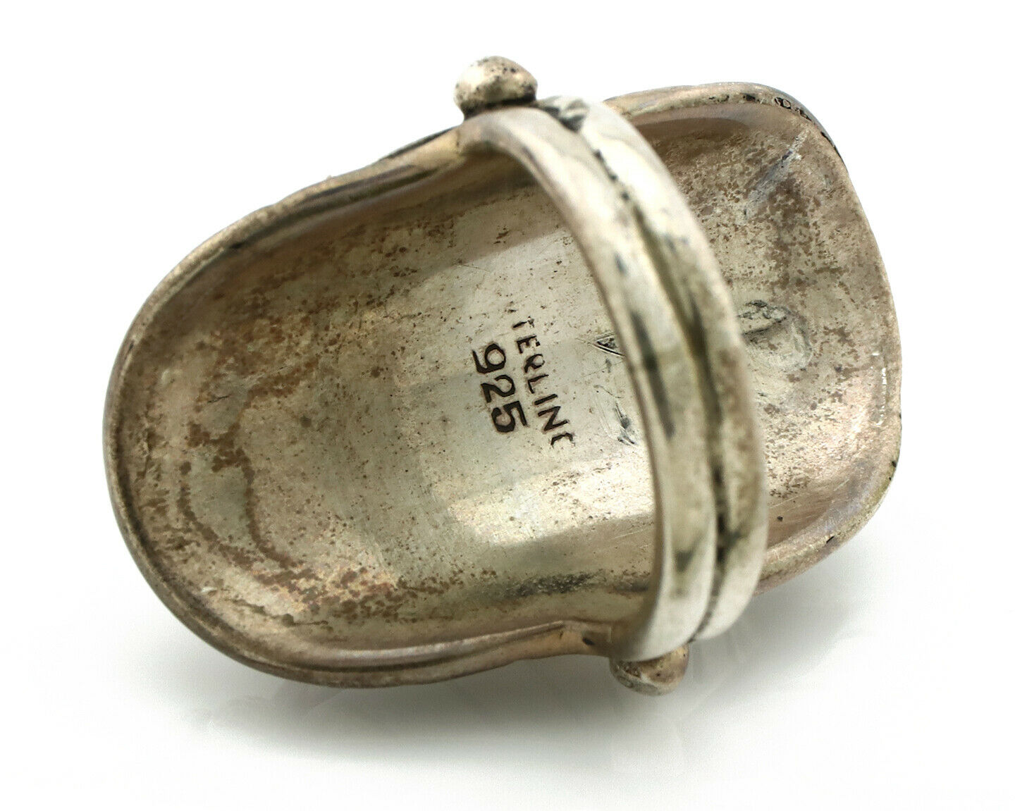 Navajo Ring .925 Silver Blue Southwest Turquoise Native American Artist C.80's