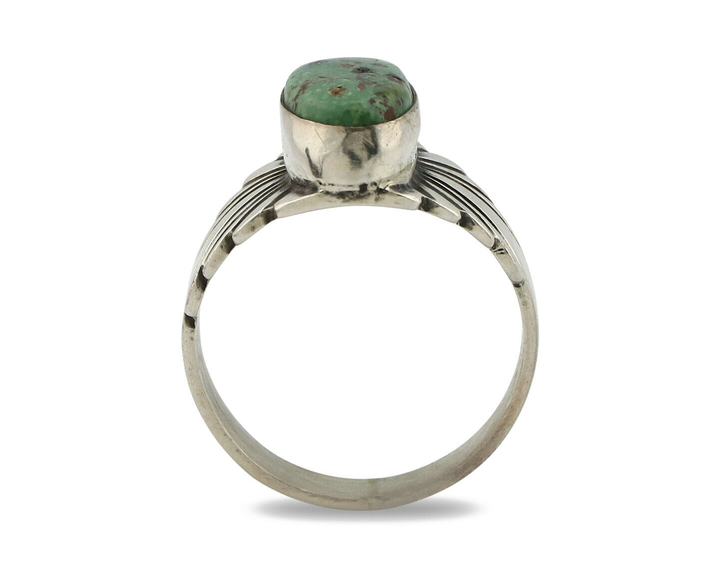 Navajo Ring .925 Silver Blue Green Arizona Turquoise Artist Signed Apache C.80's