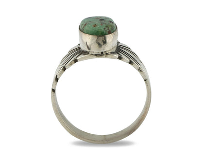 Navajo Ring .925 Silver Blue Green Arizona Turquoise Artist Signed Apache C.80's