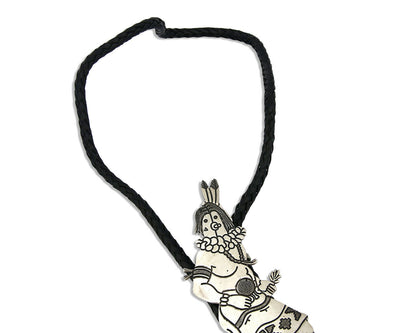 Navajo Kachina Bolo Tie .925 Silver Artist Signed Thomas Singer C.80's