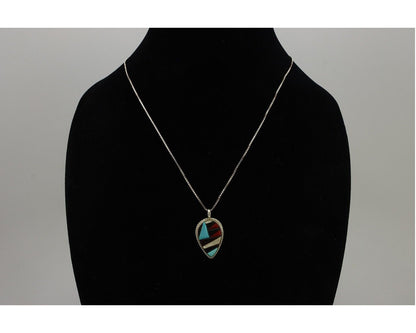 Navajo Handmade Pendant 925 Silver Natural Gemstone Native American Artist C80s