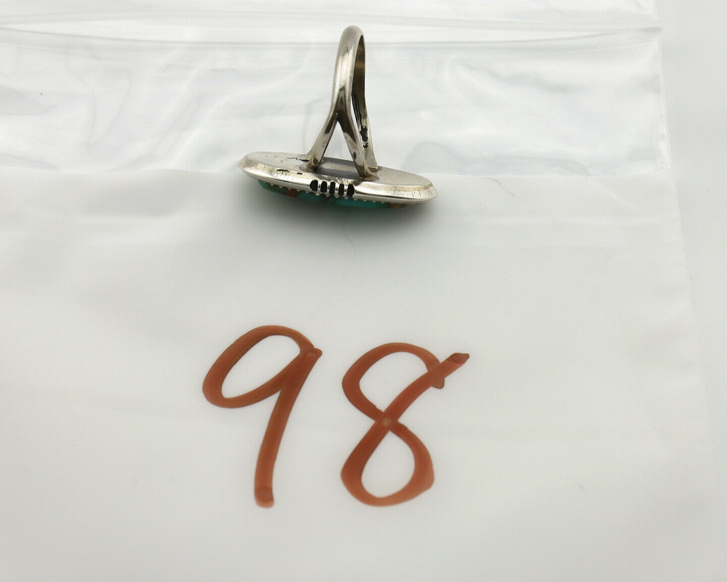 Navajo Ring .925 Silver Turquoise Mountain Native American C.80's