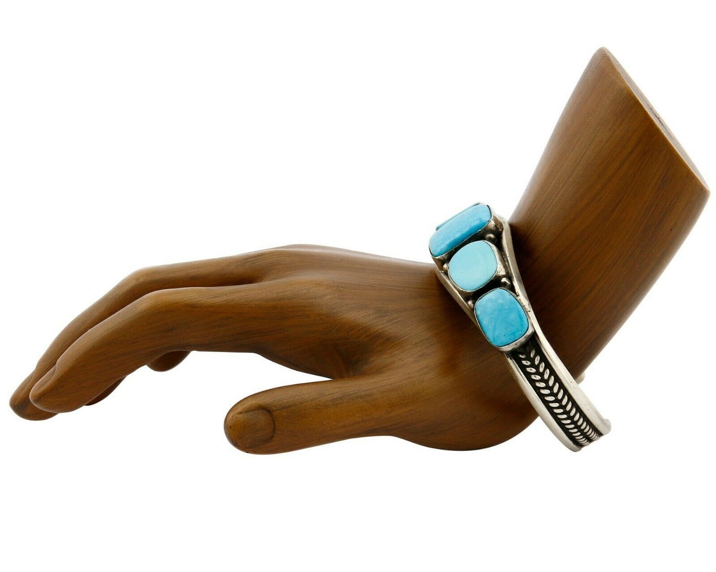 Women's Navajo Bracelet .925 Silver Turquoise Harold Becenti Cuff C.80's