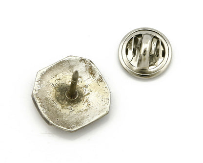 Navajo Tie Tack .925 Silver & 14k Solid Yellow Gold Artist MM Rogers & TS