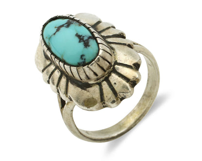 Navajo Ring .925 Silver Arizona Turquoise Signed M Montoya C.80's