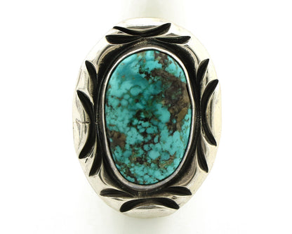 Navajo Ring 925 Silver Spiderweb Turquoise Signed C Montoya C.80's
