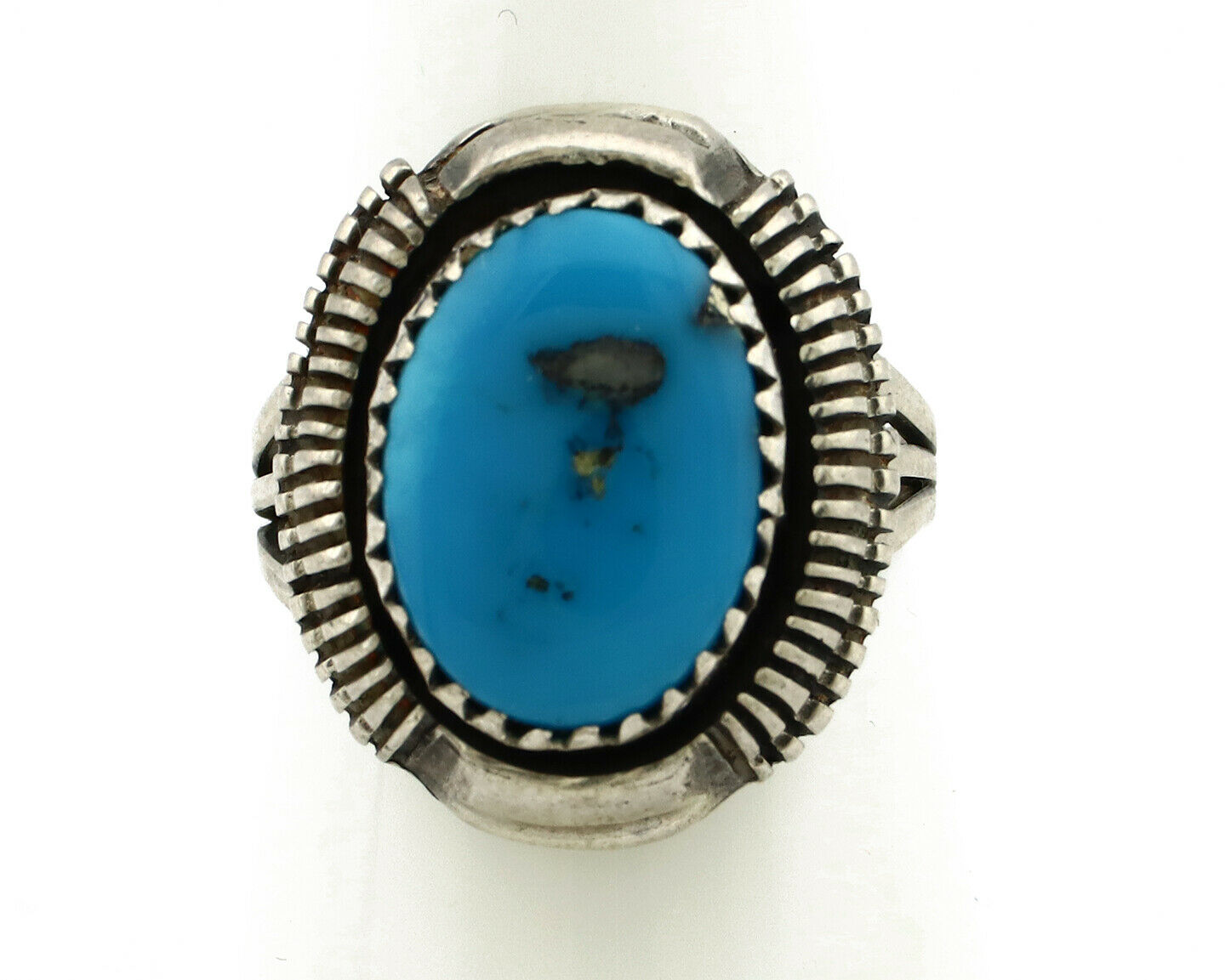 Navajo Ring .925 Silver Natural Mined Turquoise Artist Signed M Nez C80s