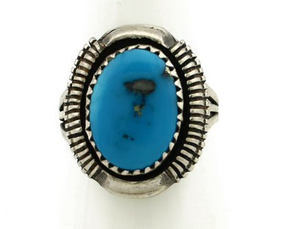 Navajo Ring .925 Silver Natural Mined Turquoise Artist Signed M Nez C80s