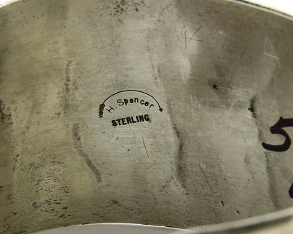 Navajo Bracelet .925 Silver Turquoise Mountain H. Spencer Native American 1990's