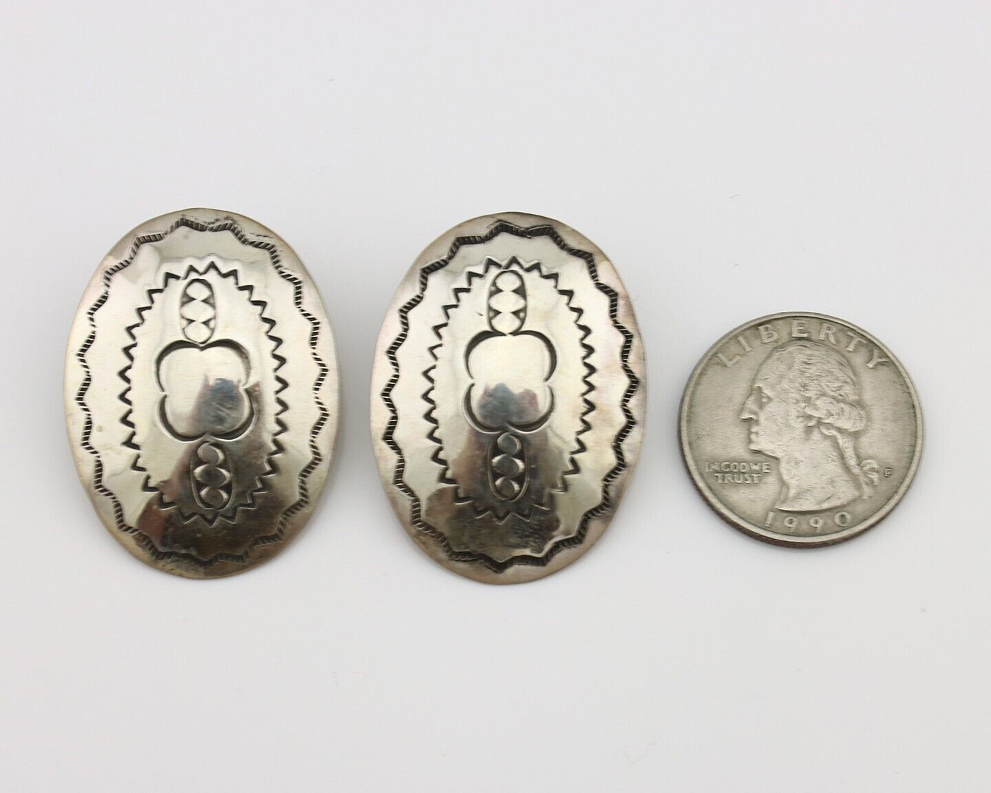 Navajo Earrings 925 Silver Handmade Native American Artist C.80's