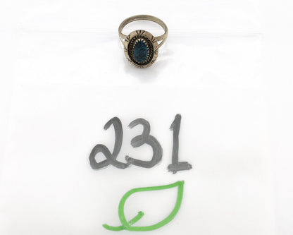 Navajo Ring 925 Silver Natural Black Spiderweb Turquoise Native Artist C.80's