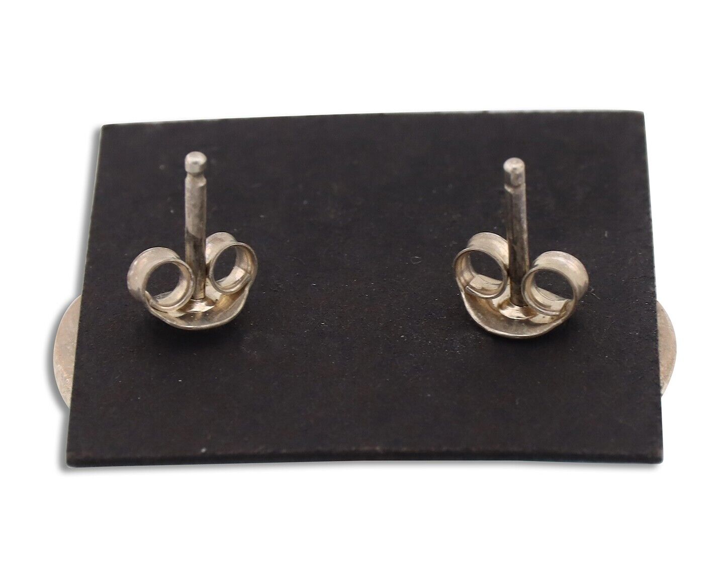 Navajo Earrings 925 Silver Natural Kingman Turquoise Artist Signed JM C.90's