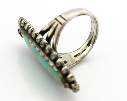 Navajo Ring .925 Silver Southwest Turquoise Signed Artist Sunbell C.80's