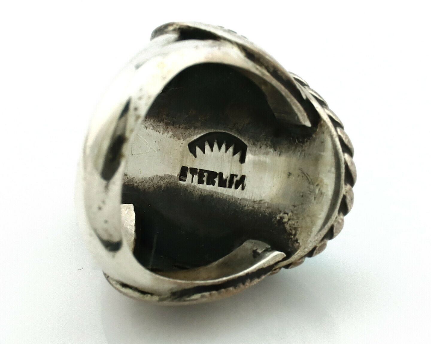 Navajo Ring .925 Silver Blue Turquoise Artist Signed Montoya C.80's