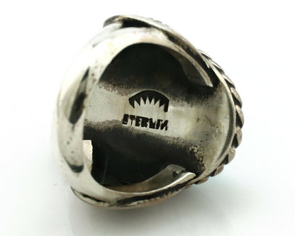 Navajo Ring .925 Silver Blue Turquoise Artist Signed Montoya C.80's