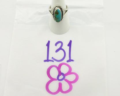 Navajo Ring .925 Silver Natural Mined Turquoise Artist Signed Gecko C.80's