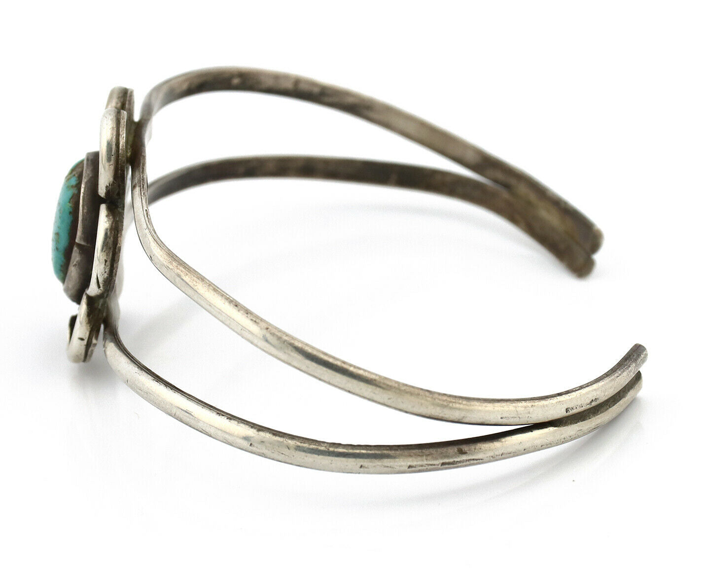 Navajo Bracelet .925 Silver Turquoise Mountain Native American Artist C.80's