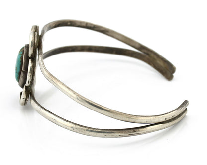 Navajo Bracelet .925 Silver Turquoise Mountain Native American Artist C.80's