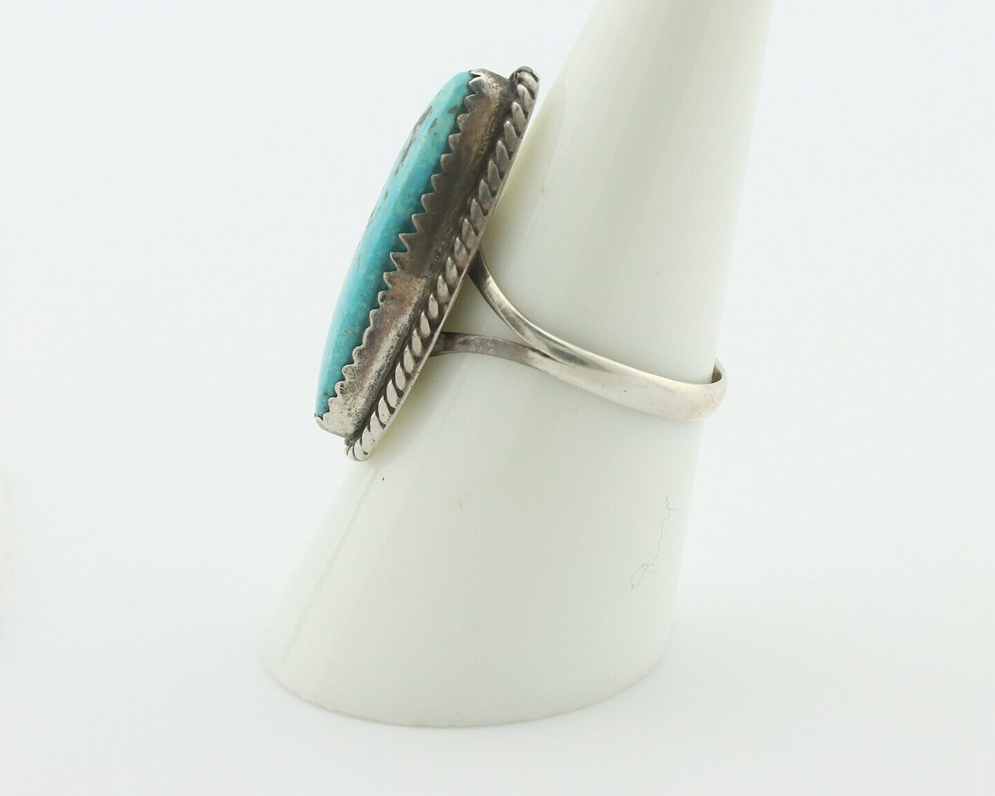 Navajo Handmade Ring .925 Silver Southwest Turquoise Native Artist C.80's