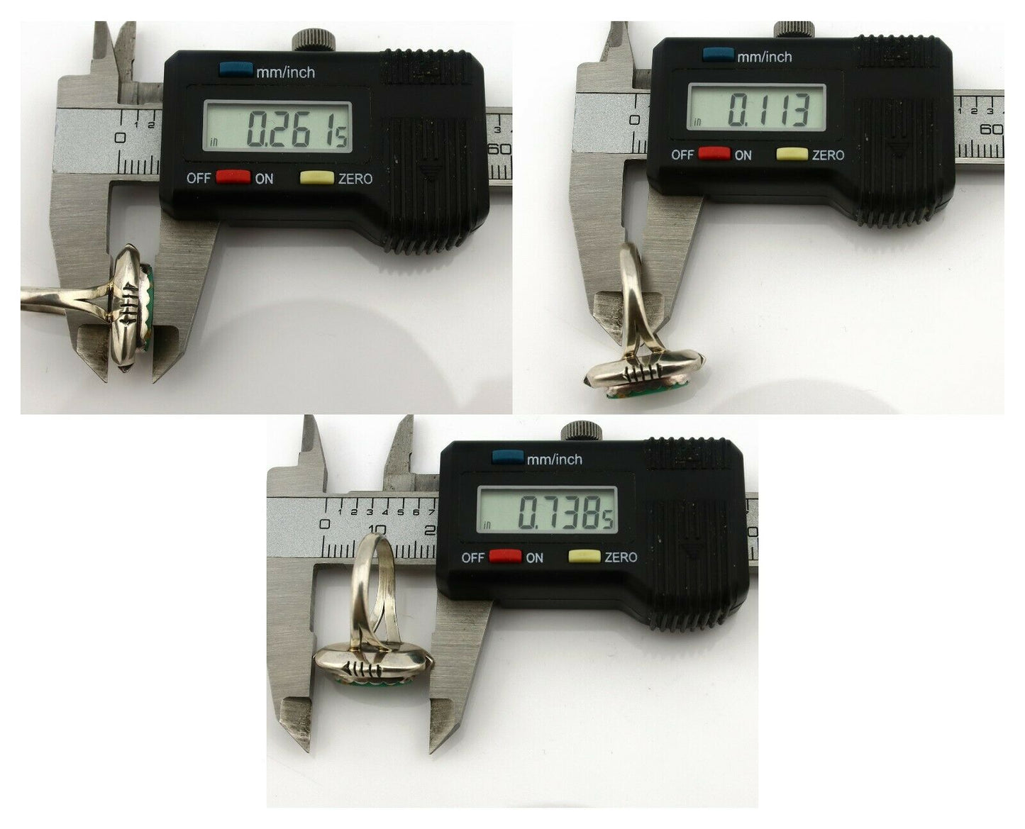 Navajo Ring .925 Silver Royston Turquoise Handmade Native American Artist C.80's