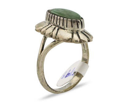 Navajo Ring .925 Silver Manassas Turquoise Artist Signed C Montoya C.80's