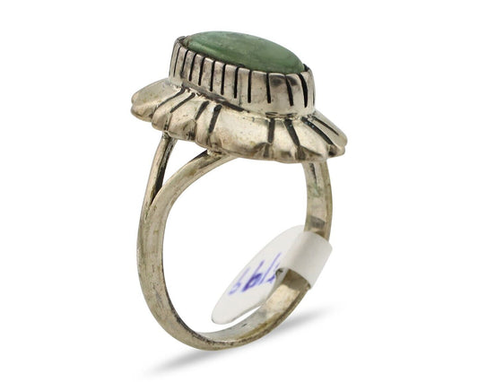 Navajo Ring .925 Silver Manassas Turquoise Artist Signed C Montoya C.80's